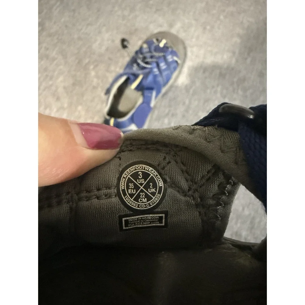 Keen Newport H2 Hiking Sandals Kid's Size 3 Blue Waterproof Bungee Cinch 1009962